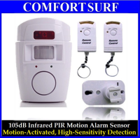 105dB Infrared PIR Motion Alarm Sensor with Two Remote Controller